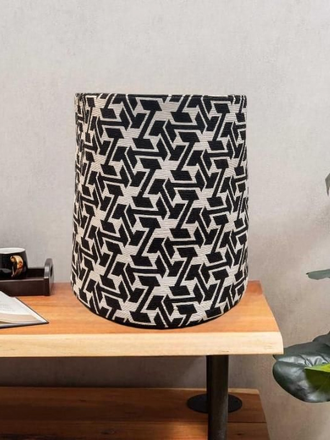 Dolce Casa Black & White Printed Woven Laundry Basket
