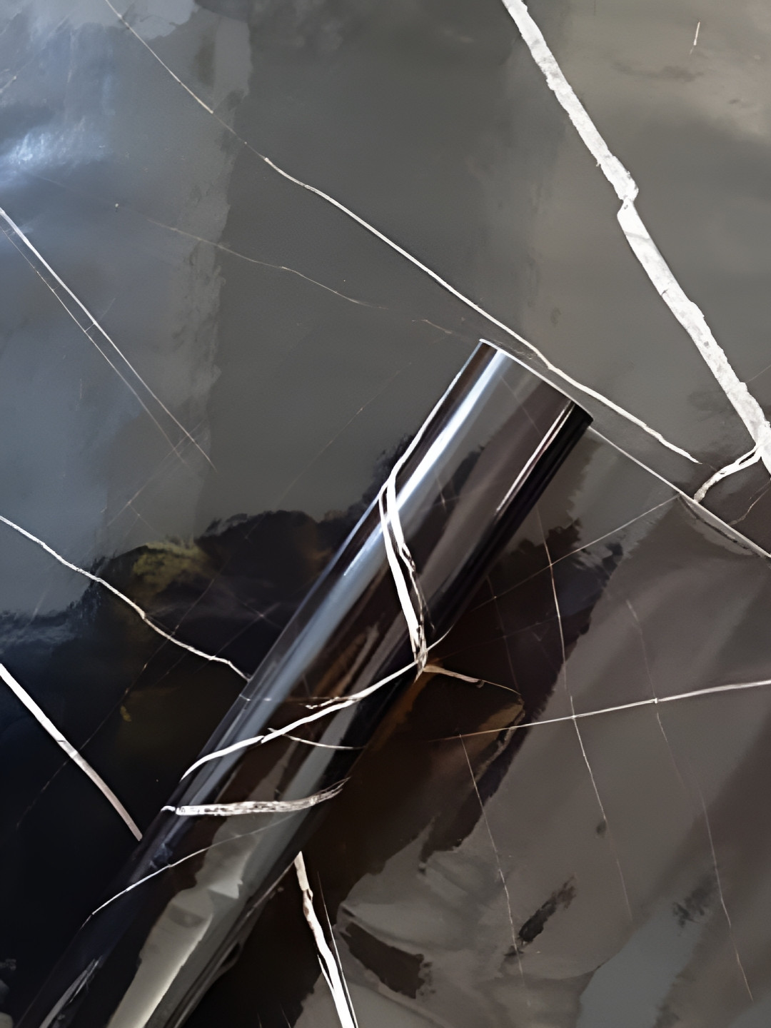 INDIAN ROYALS Black Marble Printed Self-Adhesive & Durable Wall Sticker