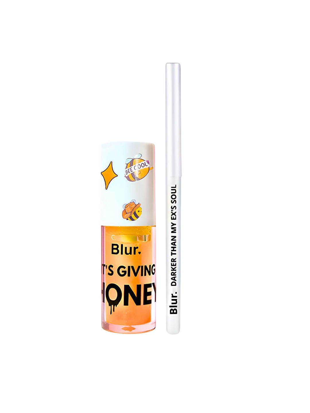 BLUR INDIA Set Of 2 It's Giving Honey Lip Oil With Darker Than My Ex'S Soul Kajal