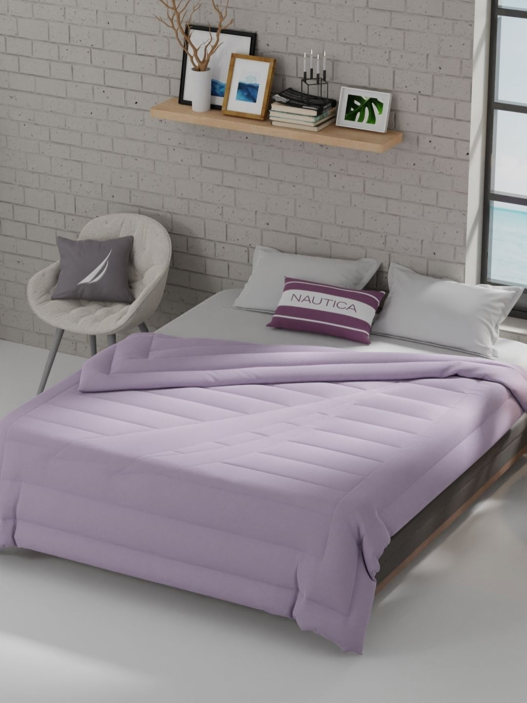 Nautica Signature Mauve All Weather 110 GSM Ultra Soft Cotton Double Queen Bed Comforter