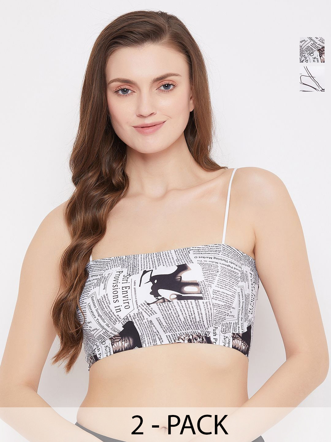 SECRETS BY ZEROKAATA Women Pack of 2 Assorted Lightly Padded Printed Sports Bra