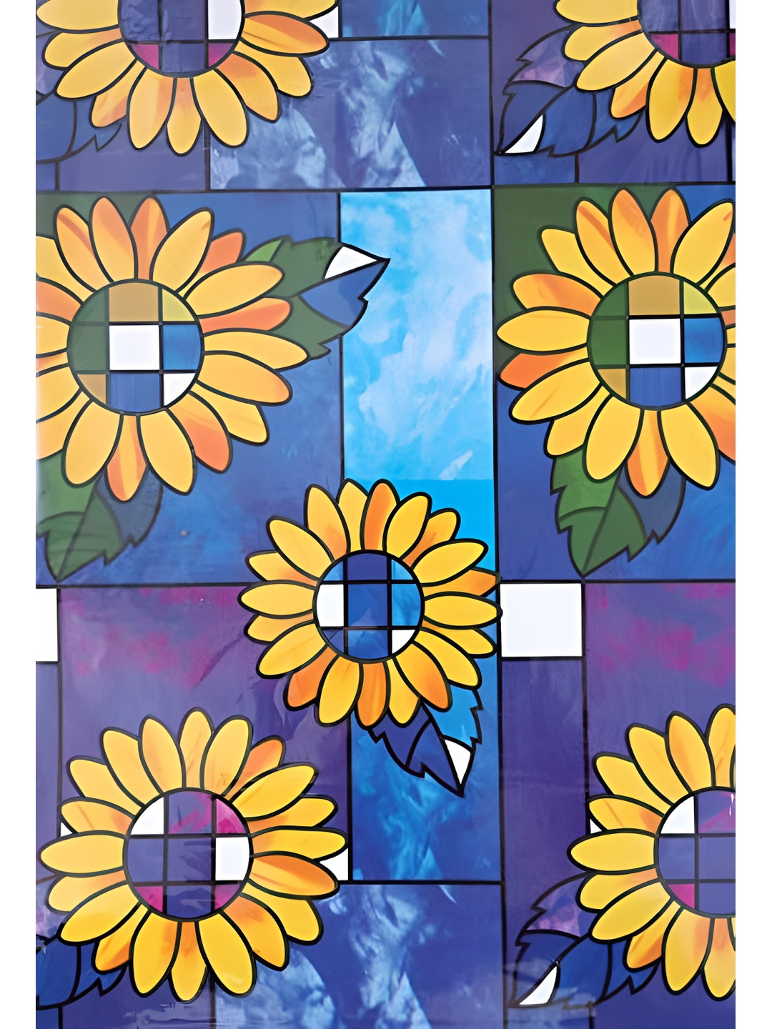 INDIAN ROYALS Blue & Yellow Printed Privacy Film Waterproof Wall Sticker