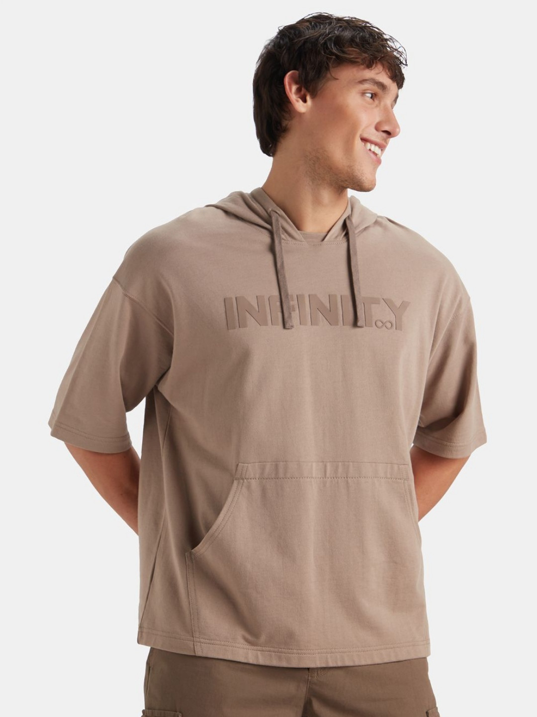 Jockey Groove Men Super Combed Cotton French Terry Oversized Hoodie T-Shirt - MZ06