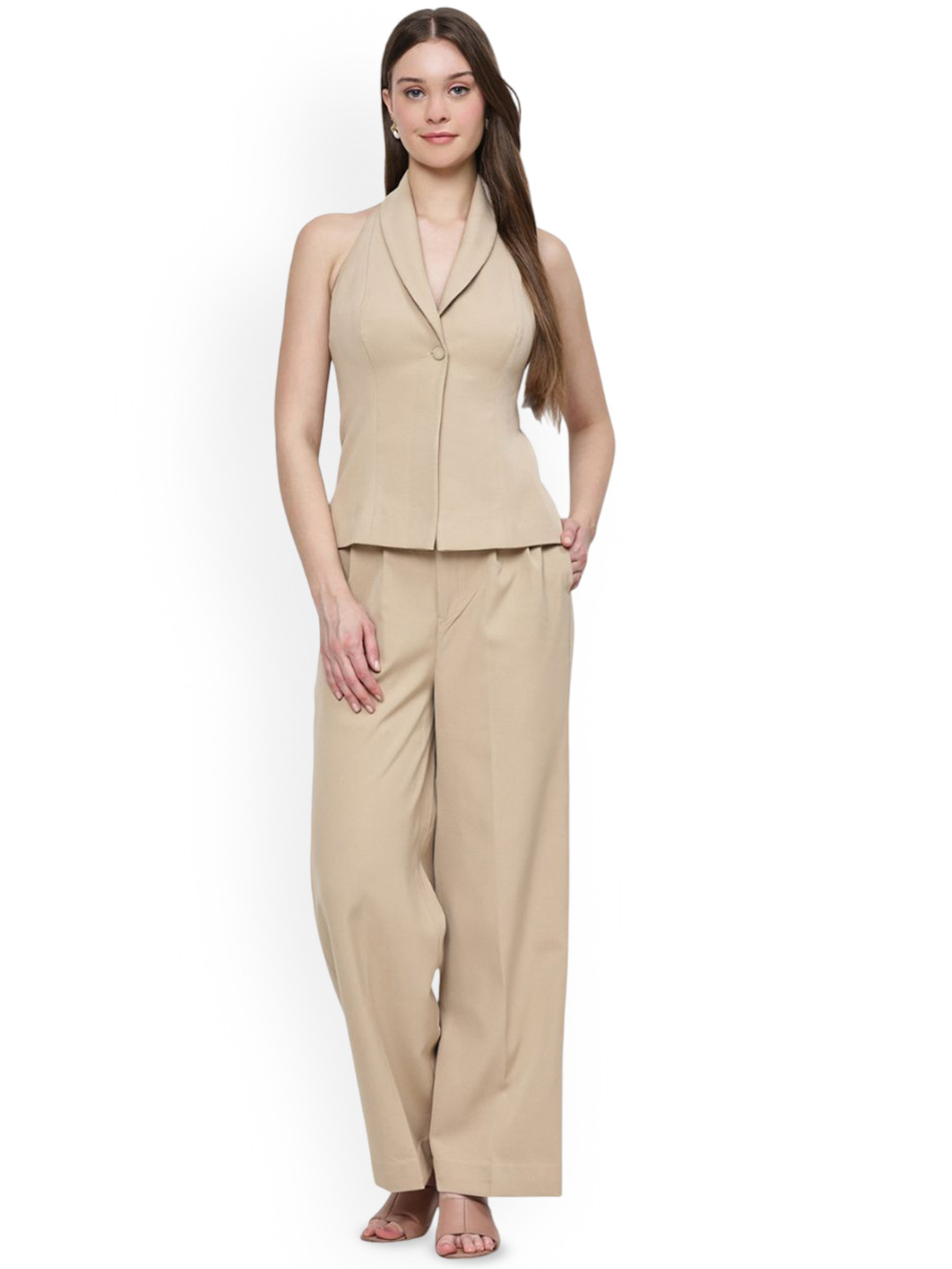 KELIN Halter Neck Waistcoat with Trousers Co-Ords