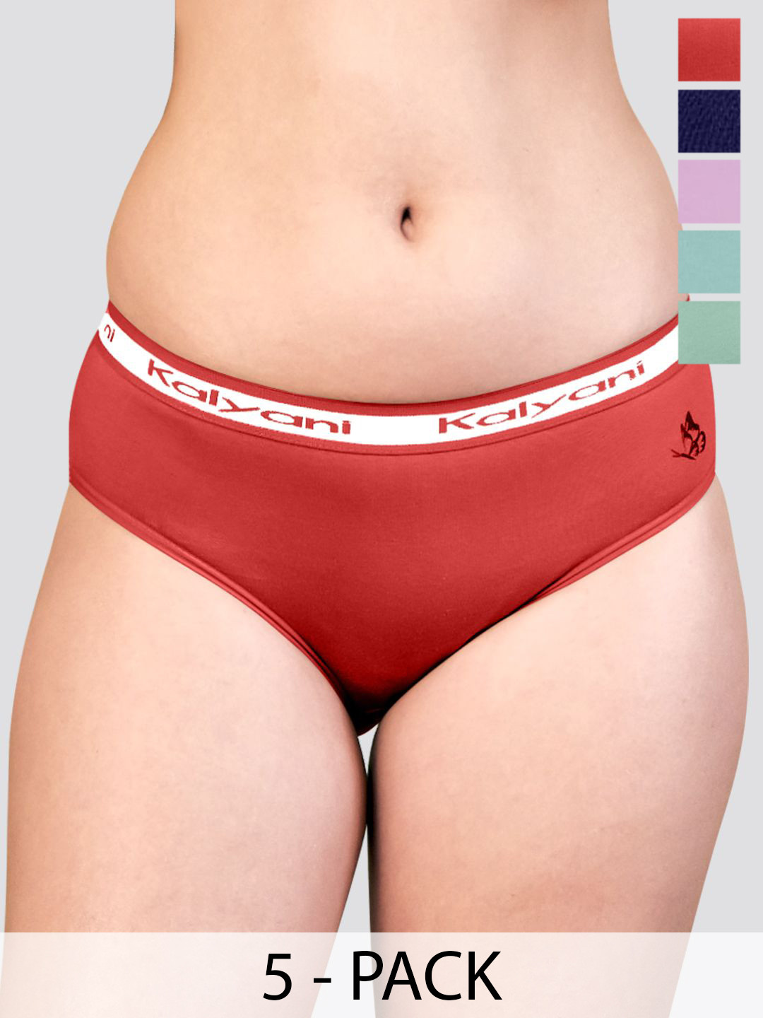 Kalyani Jazzie Pack Of 6 Mid-Rise Pure Cotton Hipster Briefs