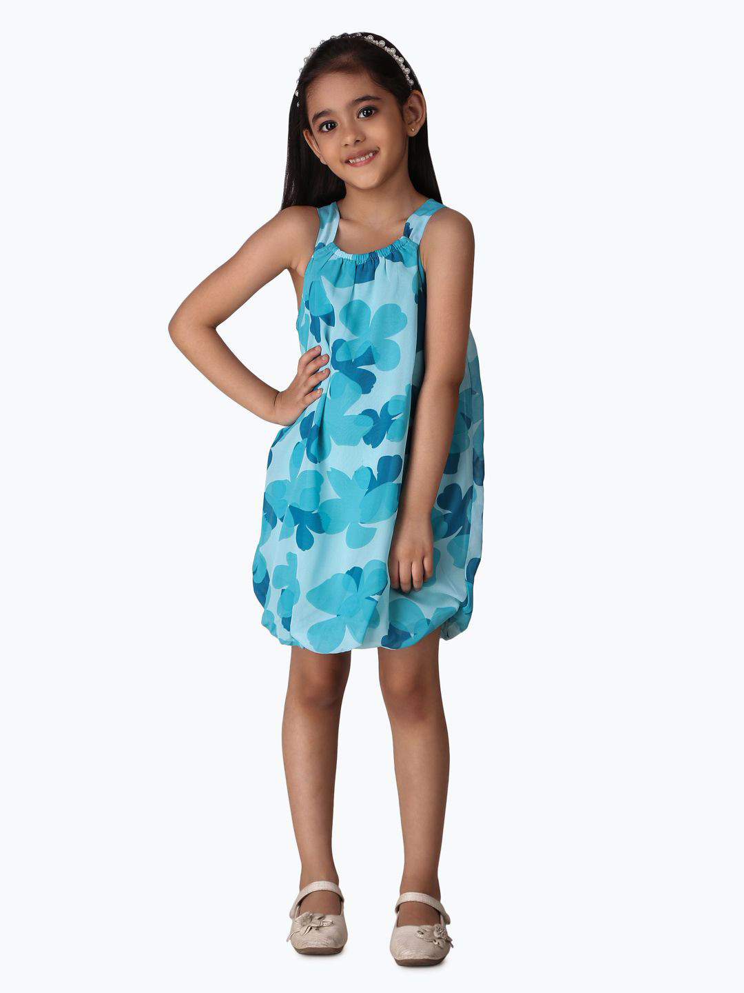 Creative Kids Girls Abstract Print Balloon Knee Length Dress