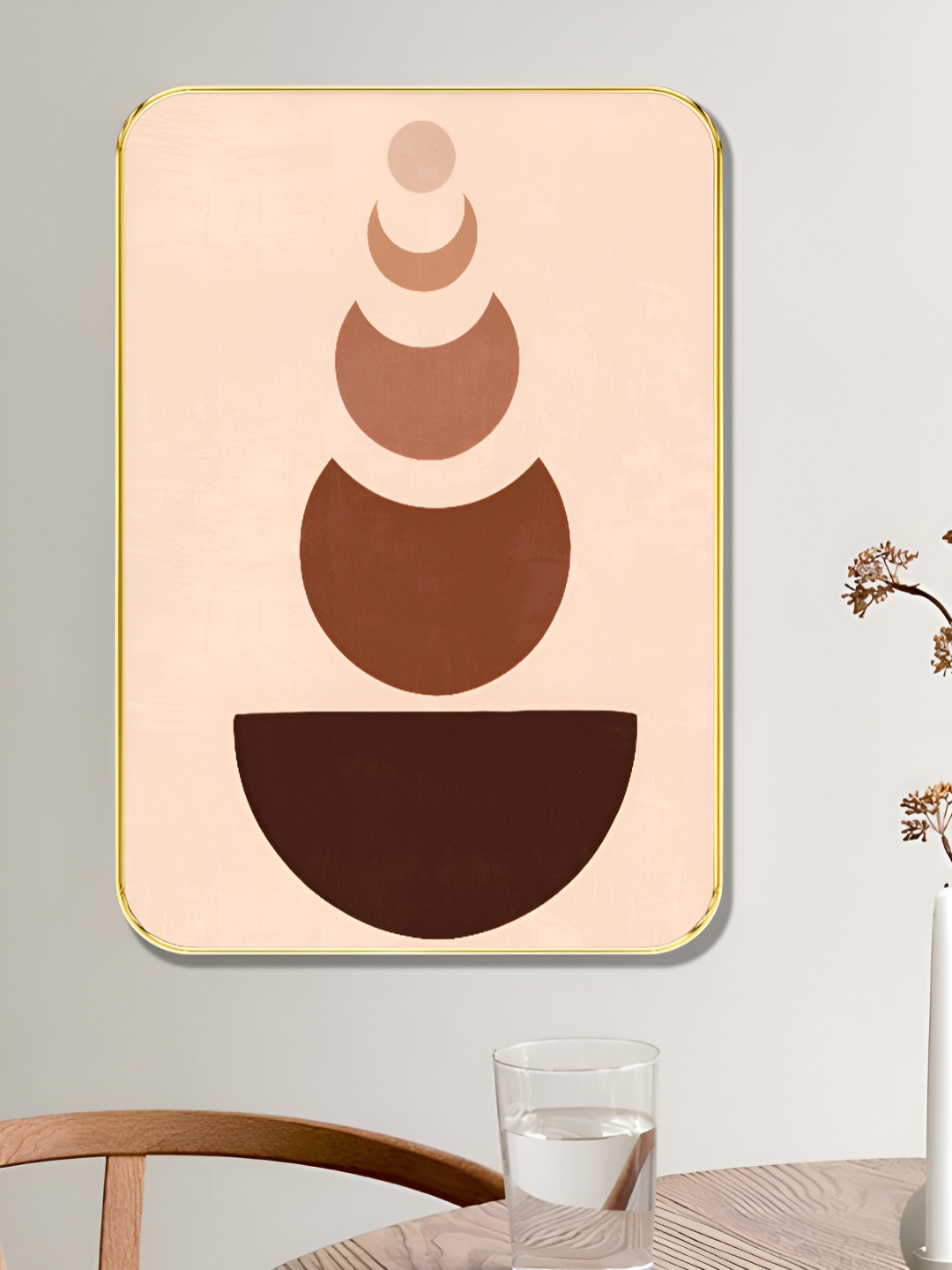 Livin'luxe Pink & Brown 1 Piece Wood Other Wall Paintings