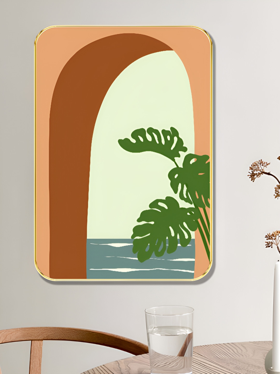 Livin'luxe White & Fluorescent Green 1 Piece Wood Other Wall Paintings