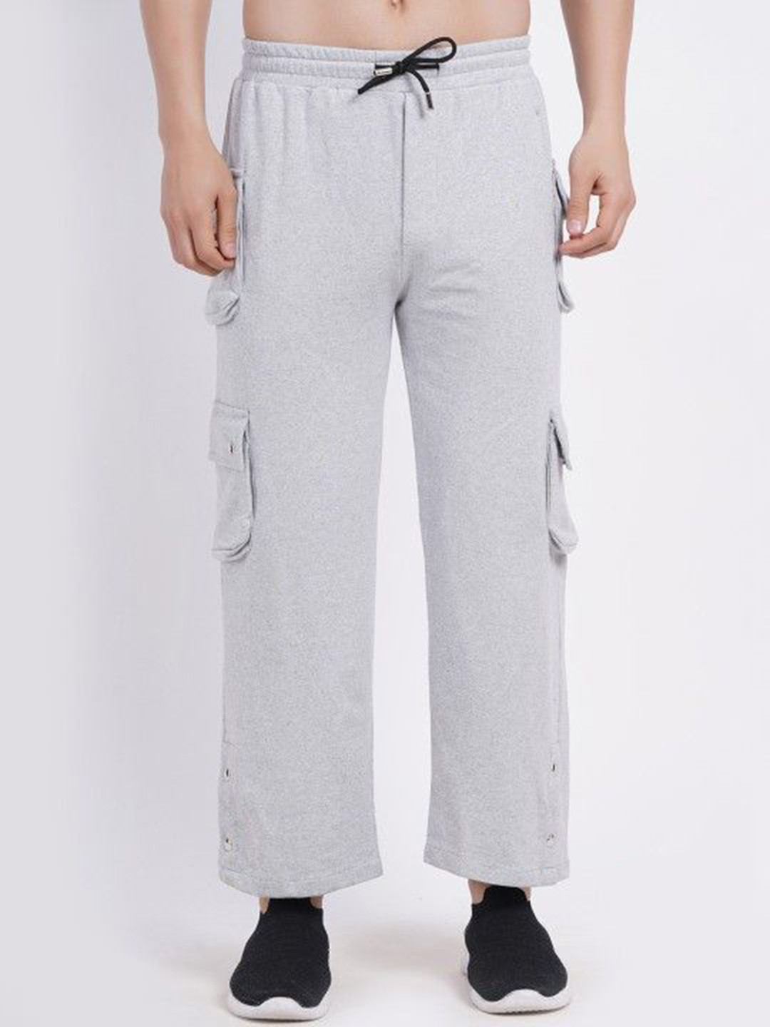 CLOTHINK INDIA Relaxed Fit Organic Cotton Mid-Rise Cargo Track Pant