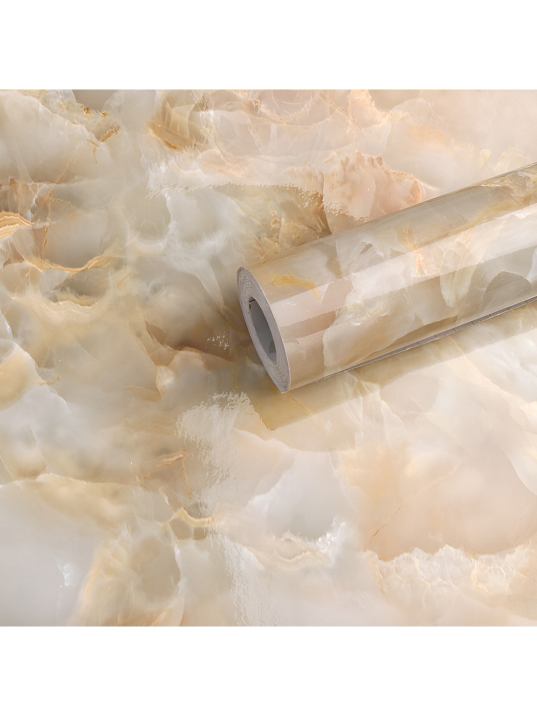 INDIAN ROYALS Cream Valencia Marble Printed Self-Adhesive & Durable Wall Sticker