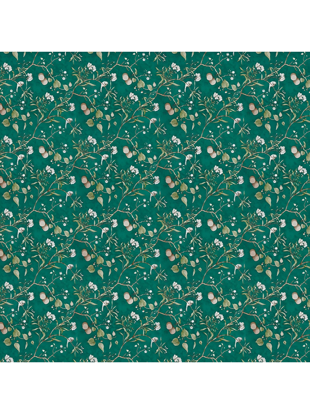 INDIAN ROYALS Green Vintage Flower Printed Self-Adhesive & Durable Wall Sticker