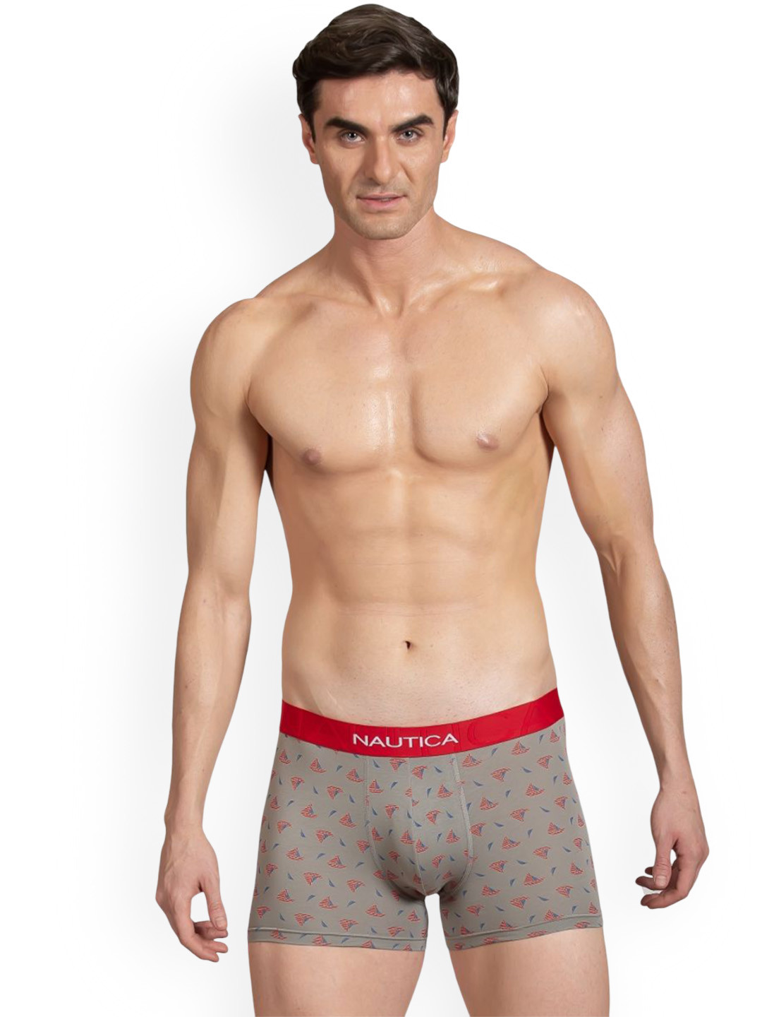 Nautica Printed Anti-Bacterial Mid-Rise Trunk LJATRK01-SRGY