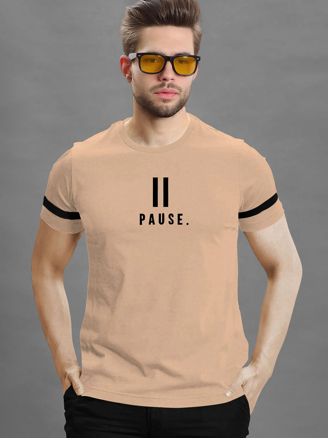 TRIPR Typography Printed T-shirt