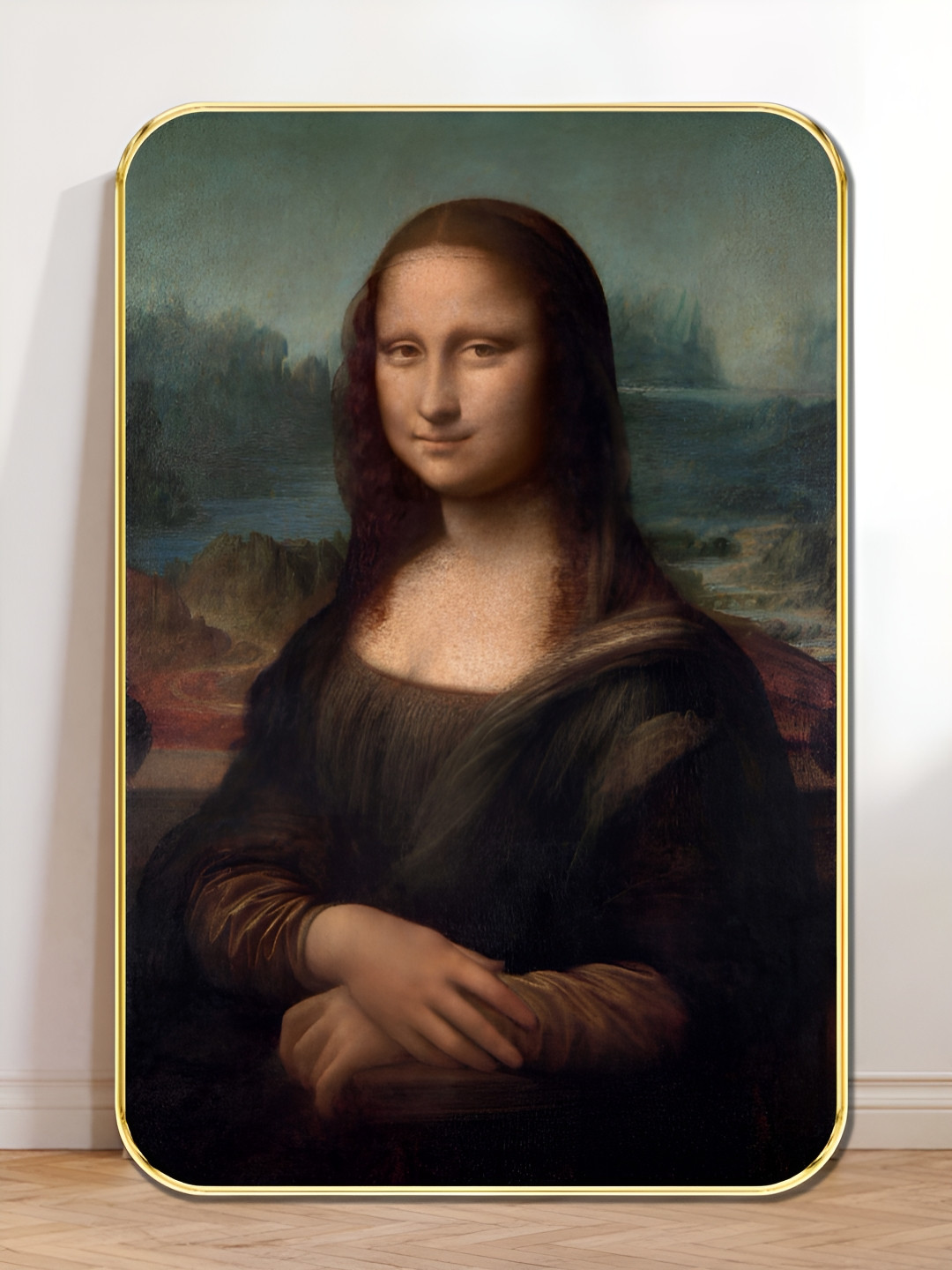 Myntra Elegant Homes Black & Green Wood Mona Lisa Wall Paintings