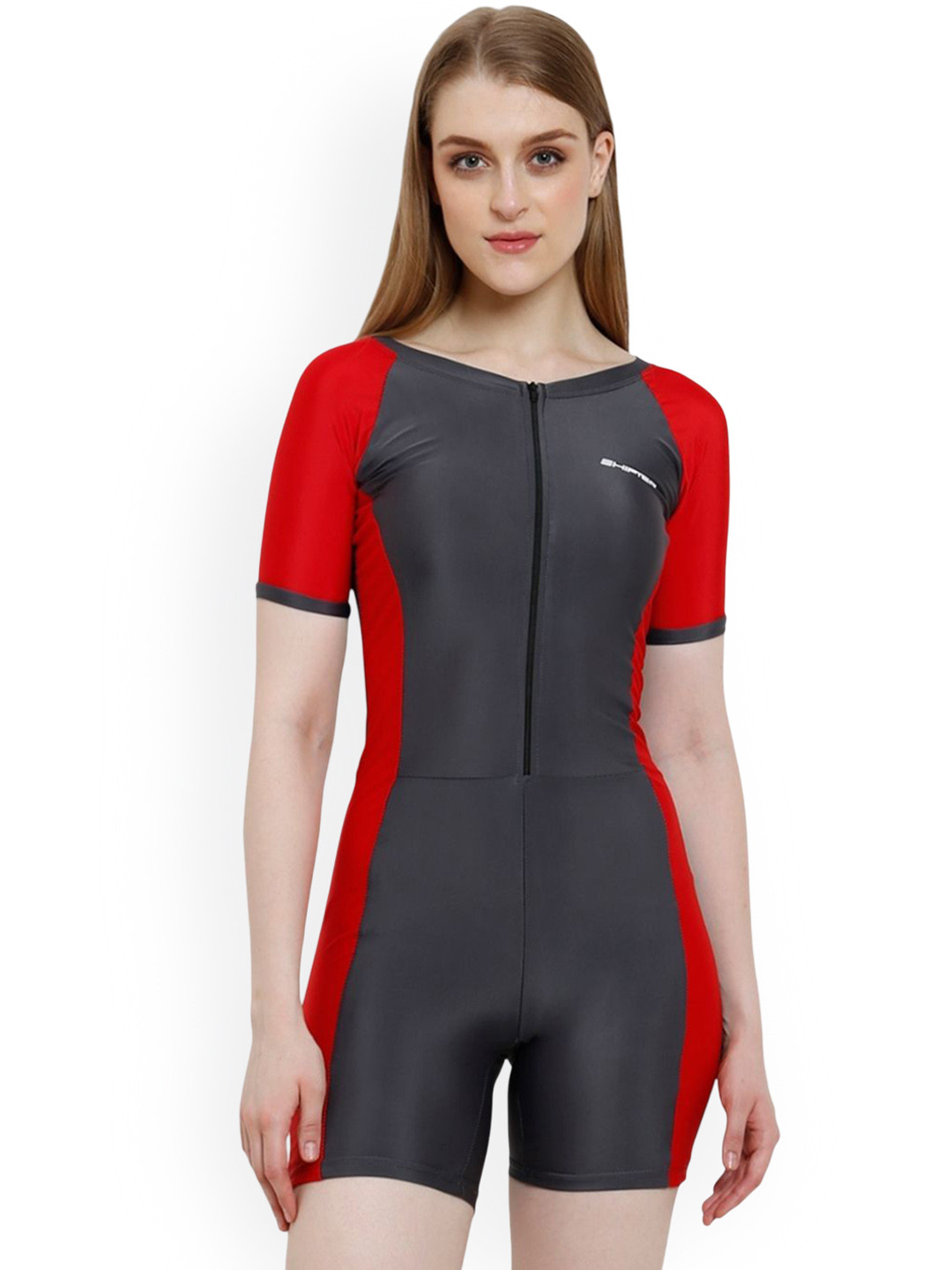 SHIFTER Colourblocked Half Sleeves Legsuits