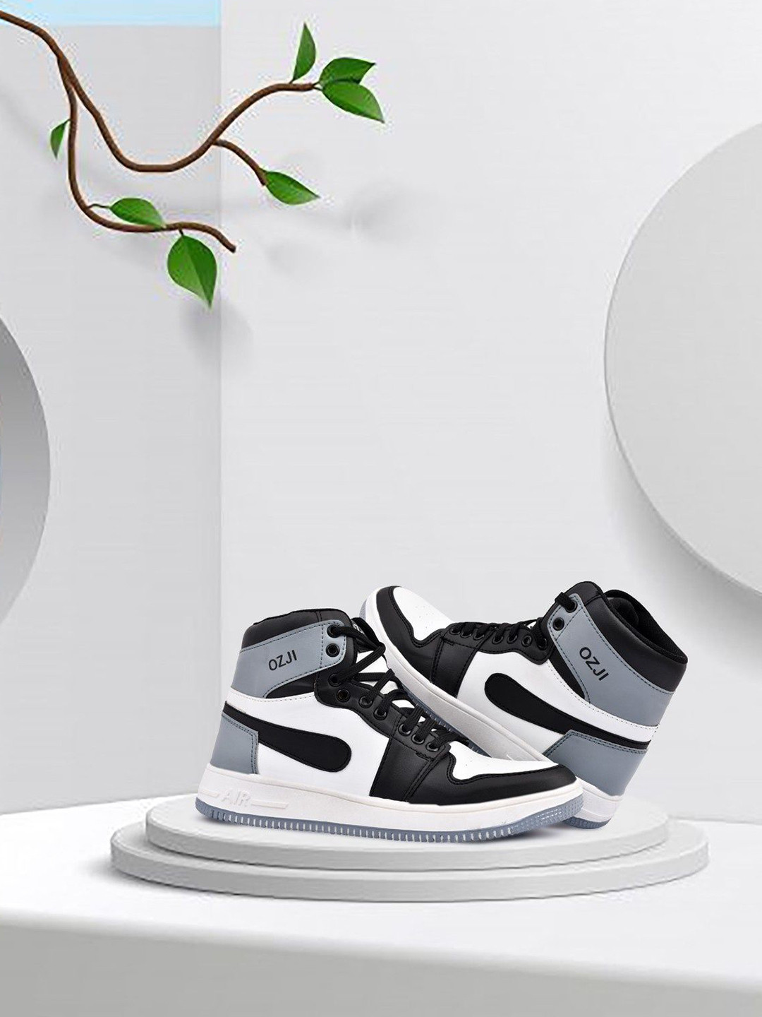 OZJI Men High-Top Basketball Non-Marking Basketball Sports Shoes