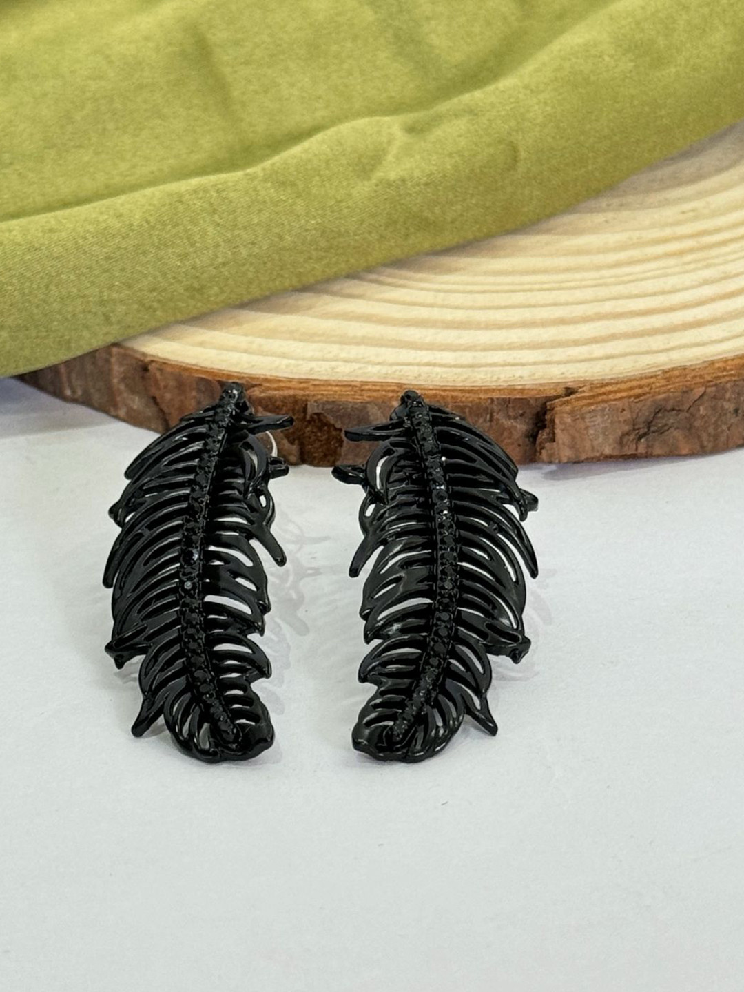 The Jewellery Tale Leaf Shaped Drop Earrings