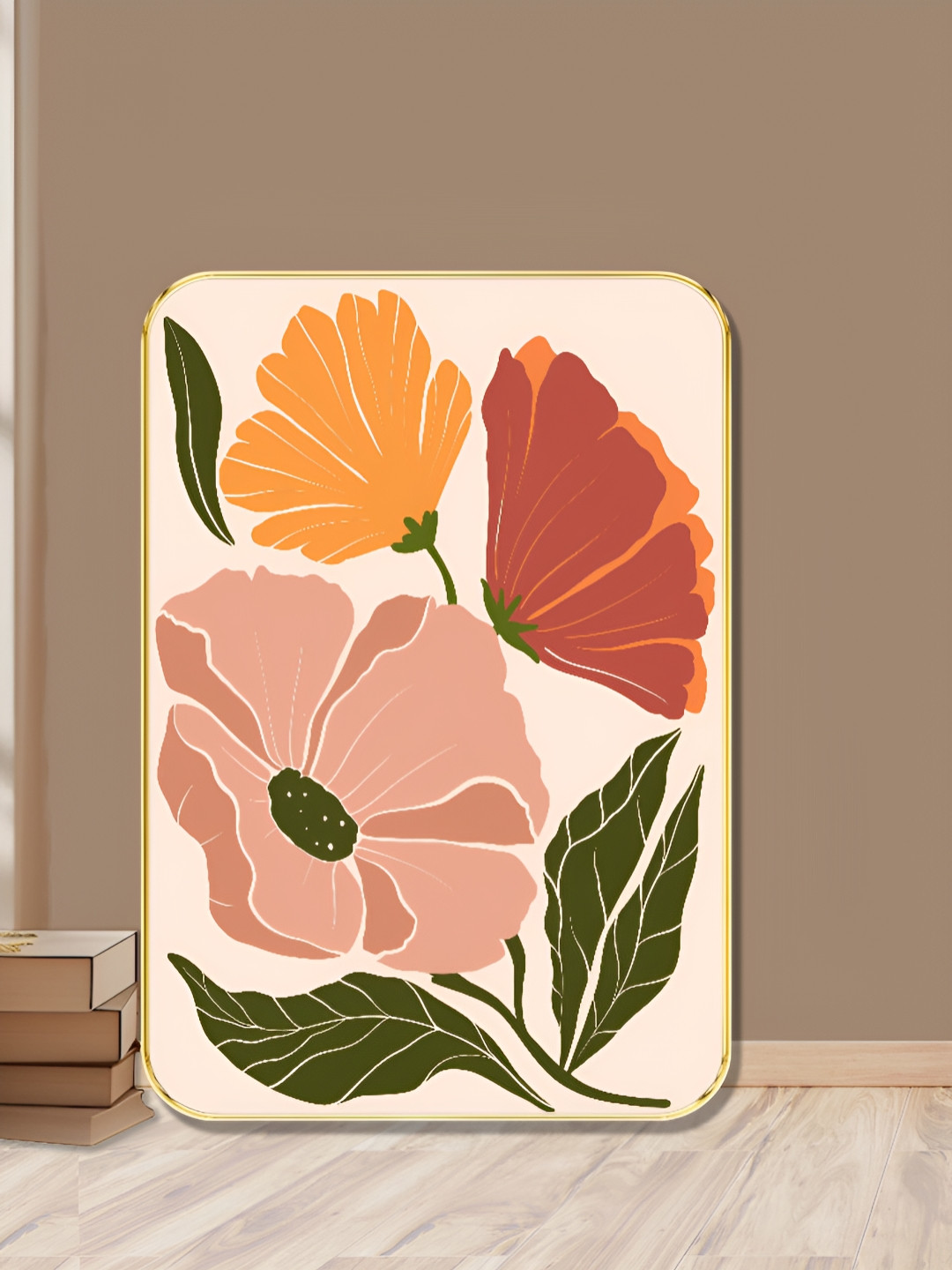 Myntra Elegant Homes Boho Floral Wood Wall Rectangle Paintings Wall Art -24 x 18In