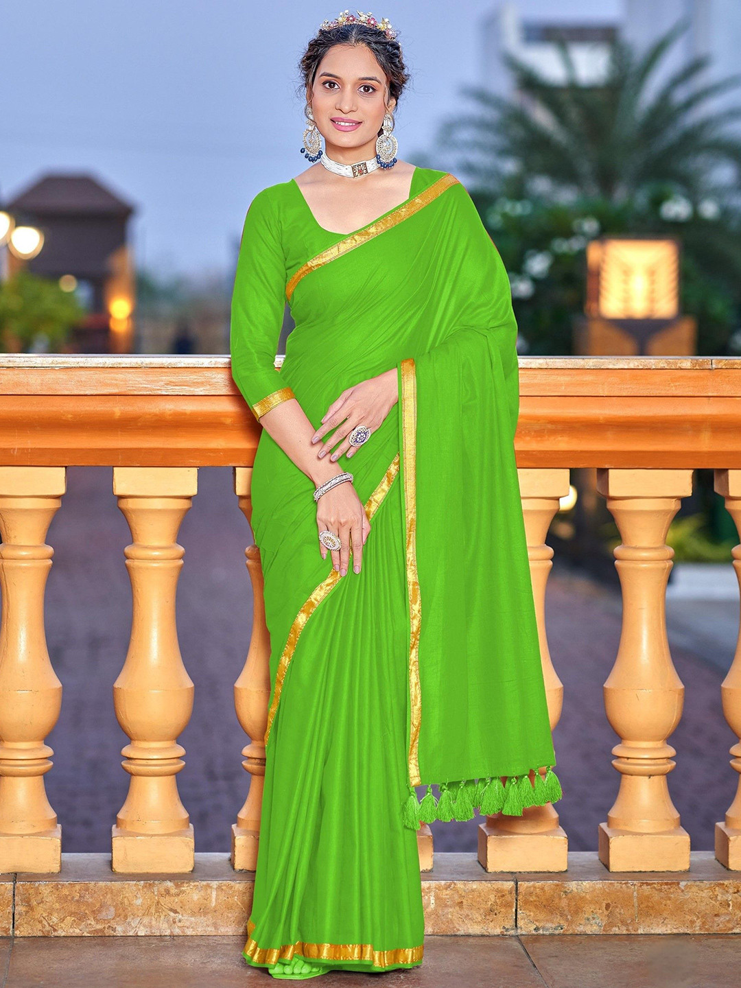 LeeliPeeri Designer Zari Saree Wih Blouse Piece
