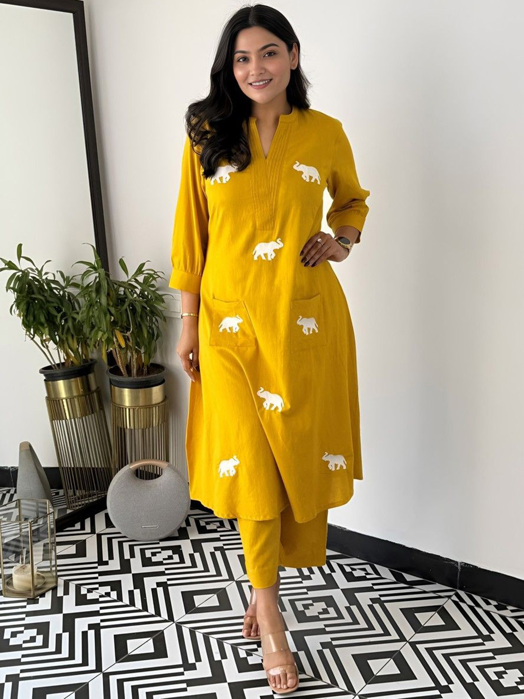 Lookmark Women Printed A-Line Kurta with Palazzos