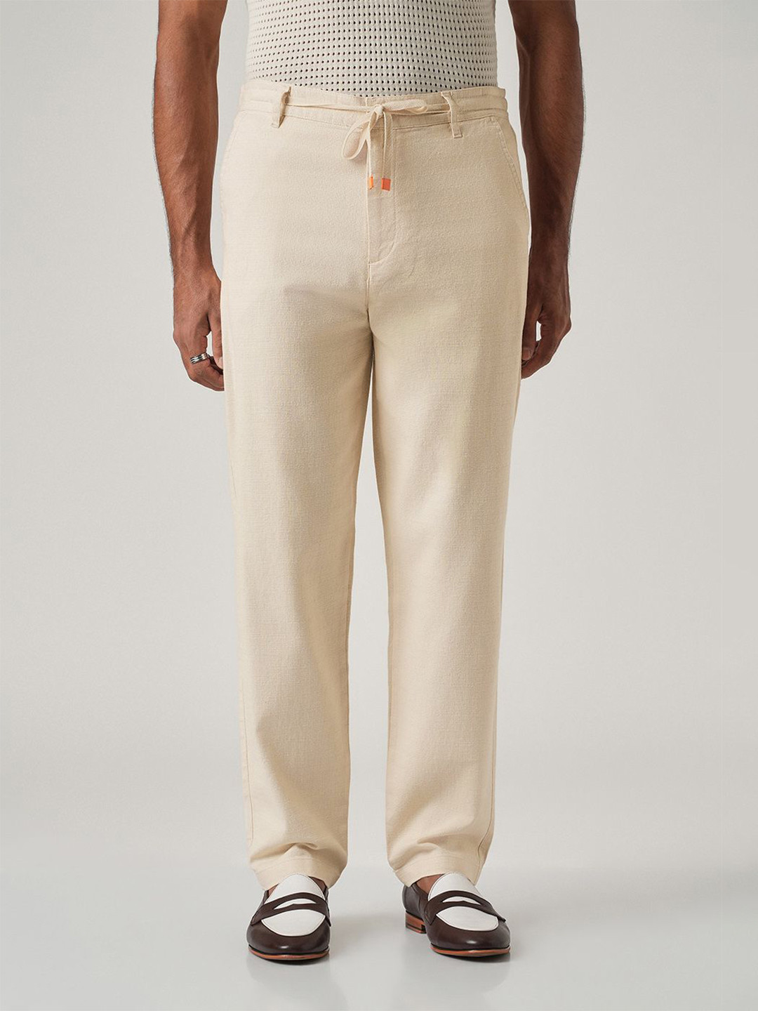 Banana Club Men Linen Look Cotton Trousers