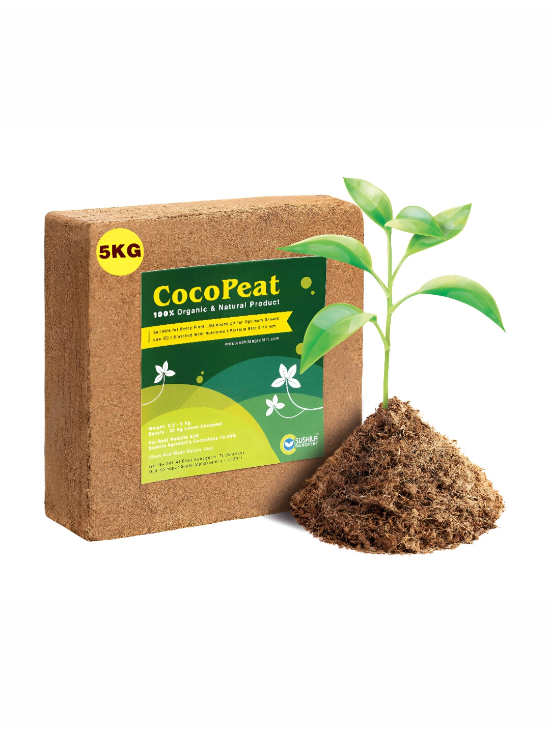 SUSHILA AGROFERT Brown 100% Natural Cocopeat Garden Accessories - 5 Kg