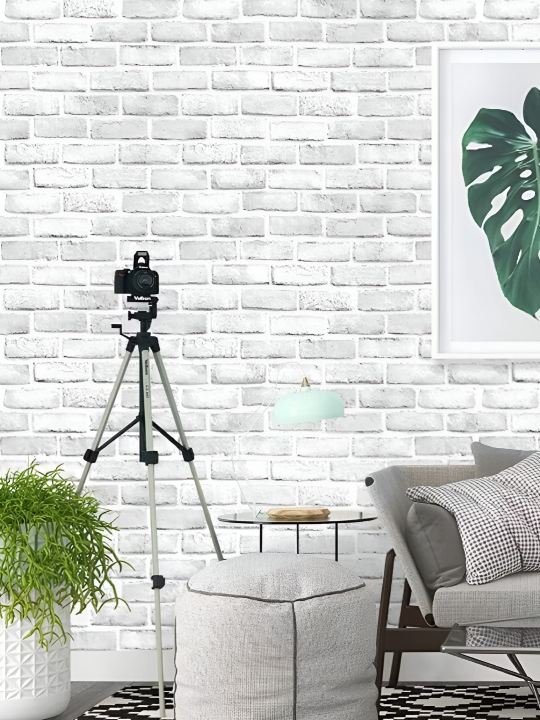 INDIAN ROYALS White Brick Printed Self-Adhesive & Durable Wall Sticker