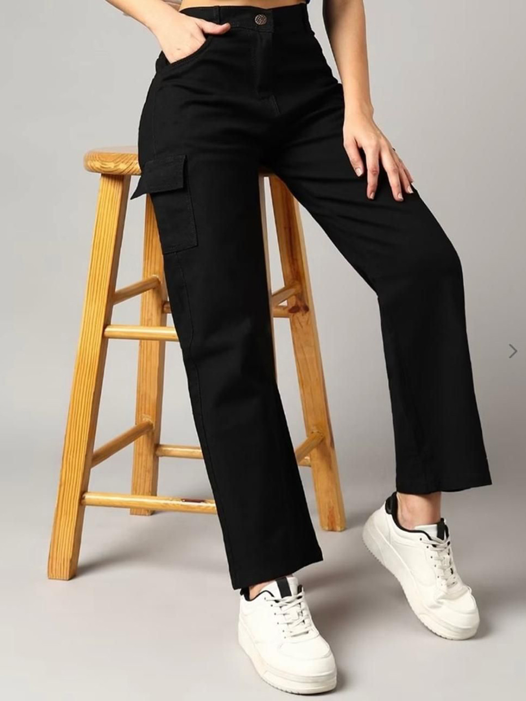 SKIIE STREET Women Straight Fit High-Rise Cargo Style Jeans