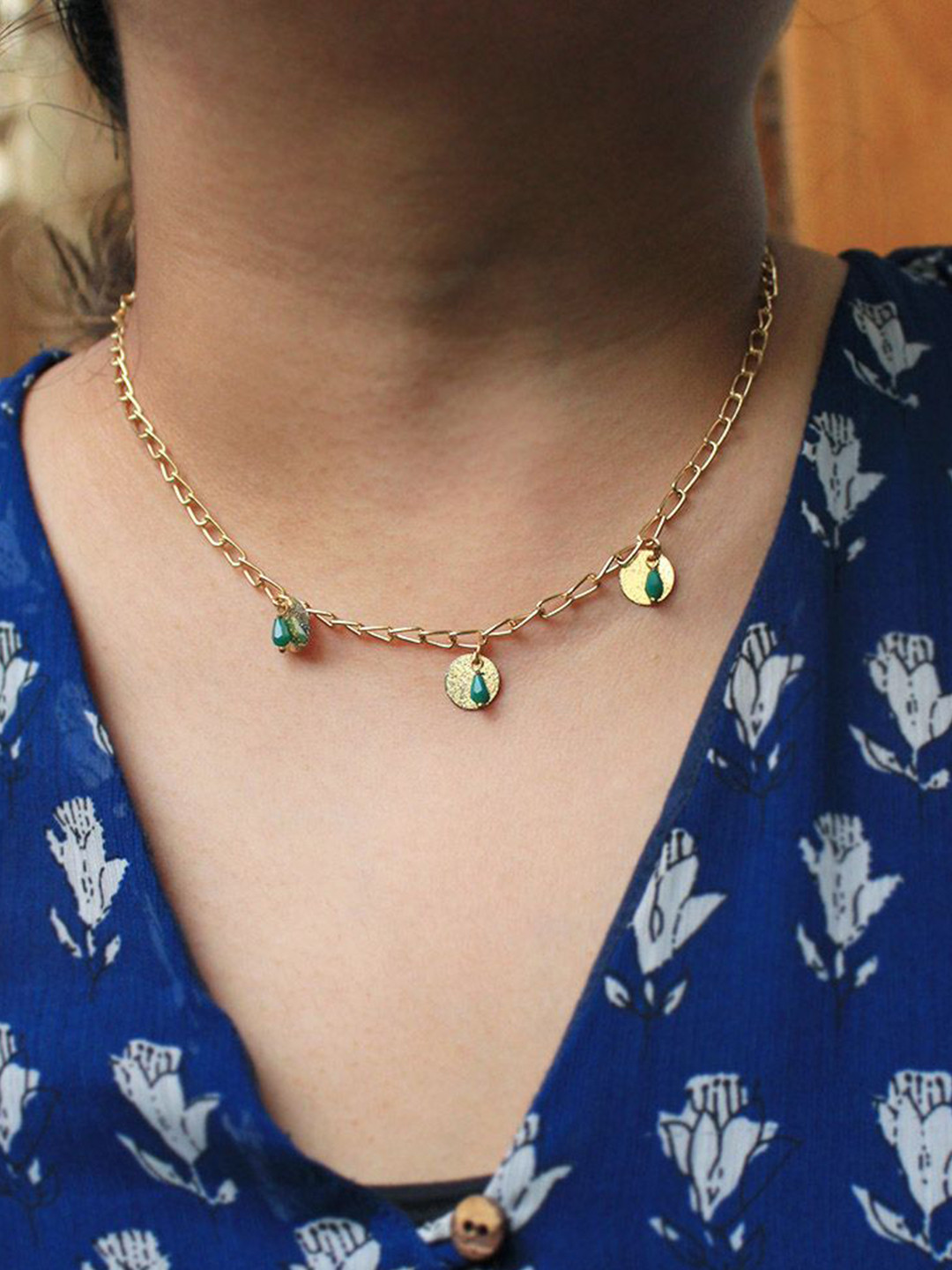 BeAbhika Gold-Plated Tiny Coins Chain