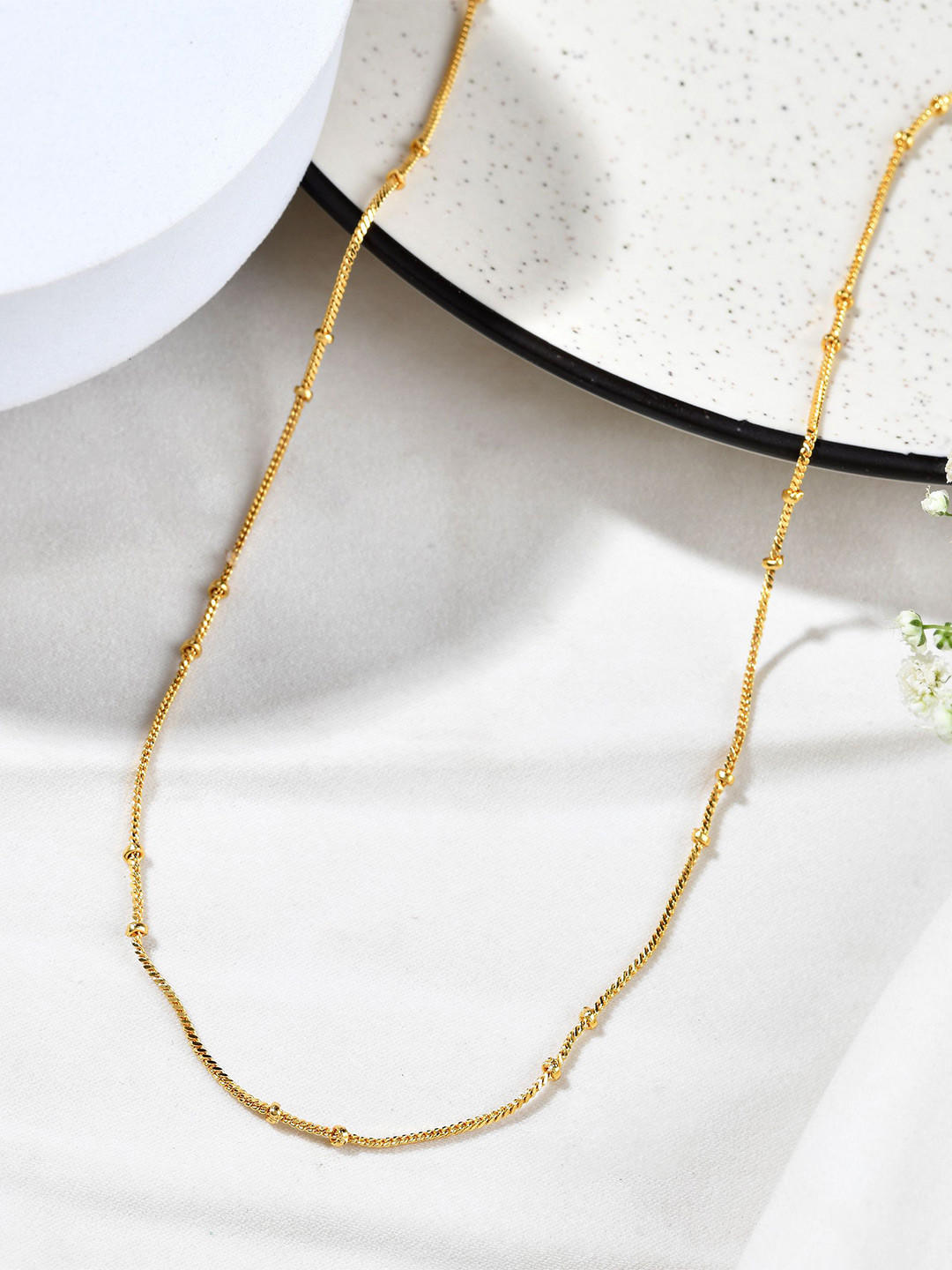 DIVASTRI Stainless Steel Gold-Plated Twisted Rope Chain