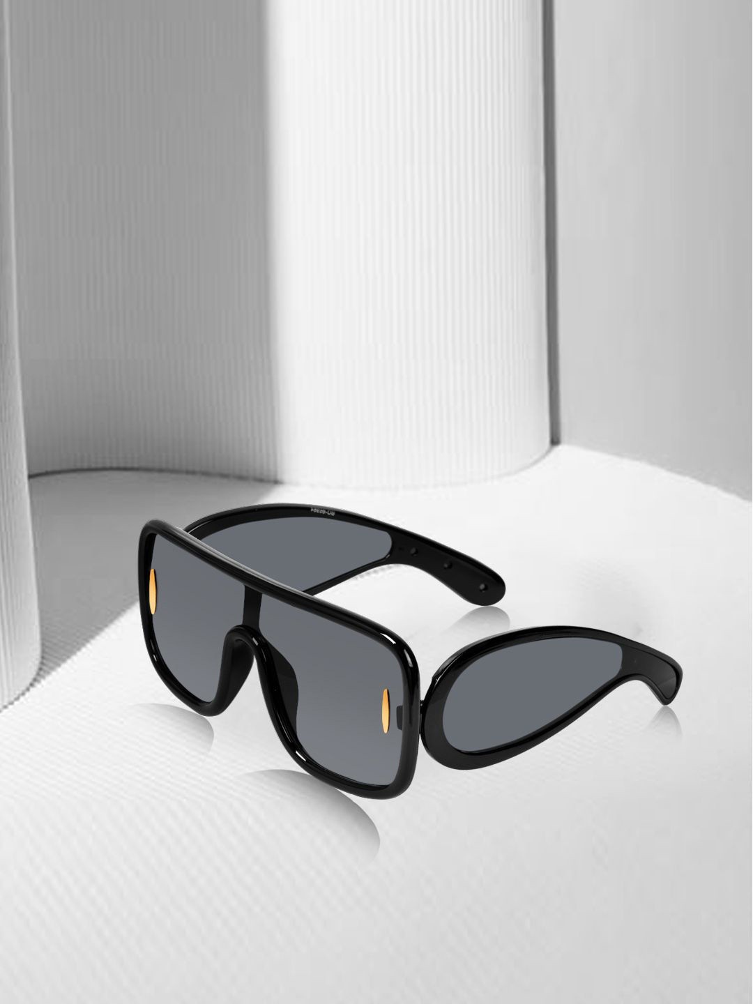 DressBerry Women Black Shield Sunglasses with Black UV Protected Lens - DBSG-86984-07