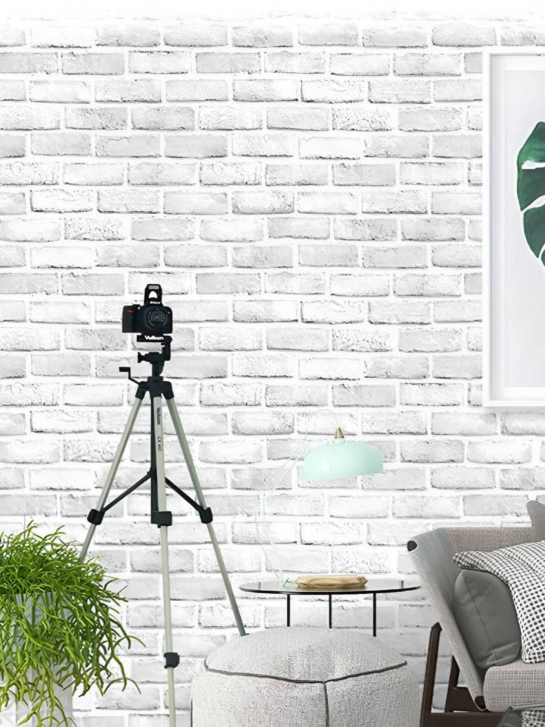 INDIAN ROYALS White Brick Design Durable Self-Adhesive Wallpaper