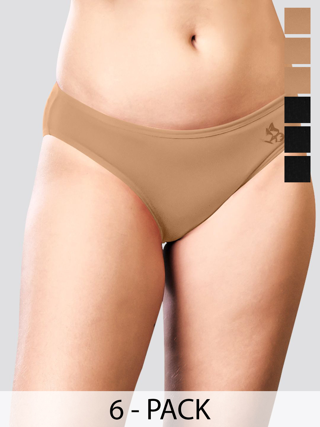 Kalyani Reeva Pack Of 6 Low-Rise Anti-Odour Bikini Briefs