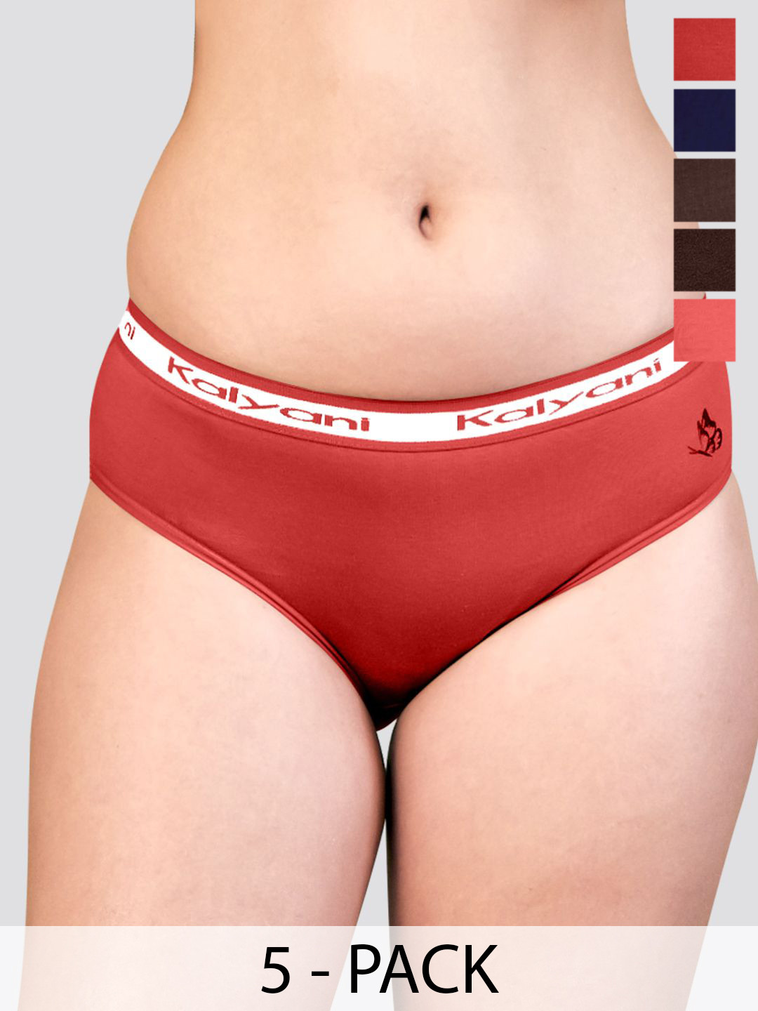 Kalyani Jazzie Pack Of 6 Mid-Rise Pure Cotton Hipster Briefs