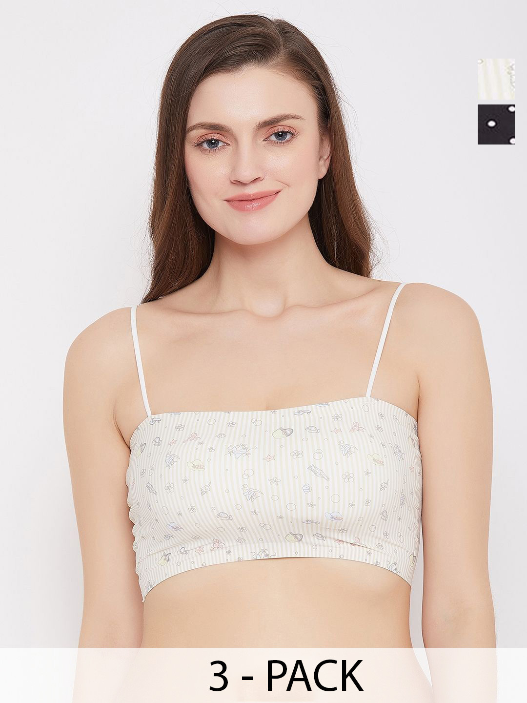 SECRETS BY ZEROKAATA Women Assorted Pack of 2 Printed Padded Bralette Top