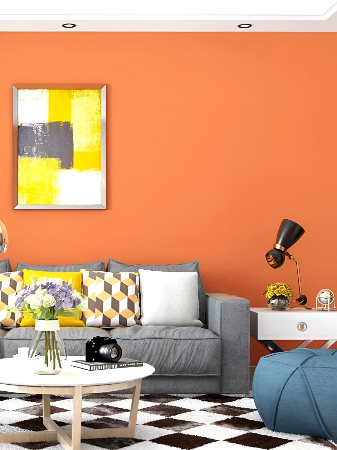 INDIAN ROYALS Orange Plain Waterproof Printed Self-Adhesive & Durable Wall Sticker