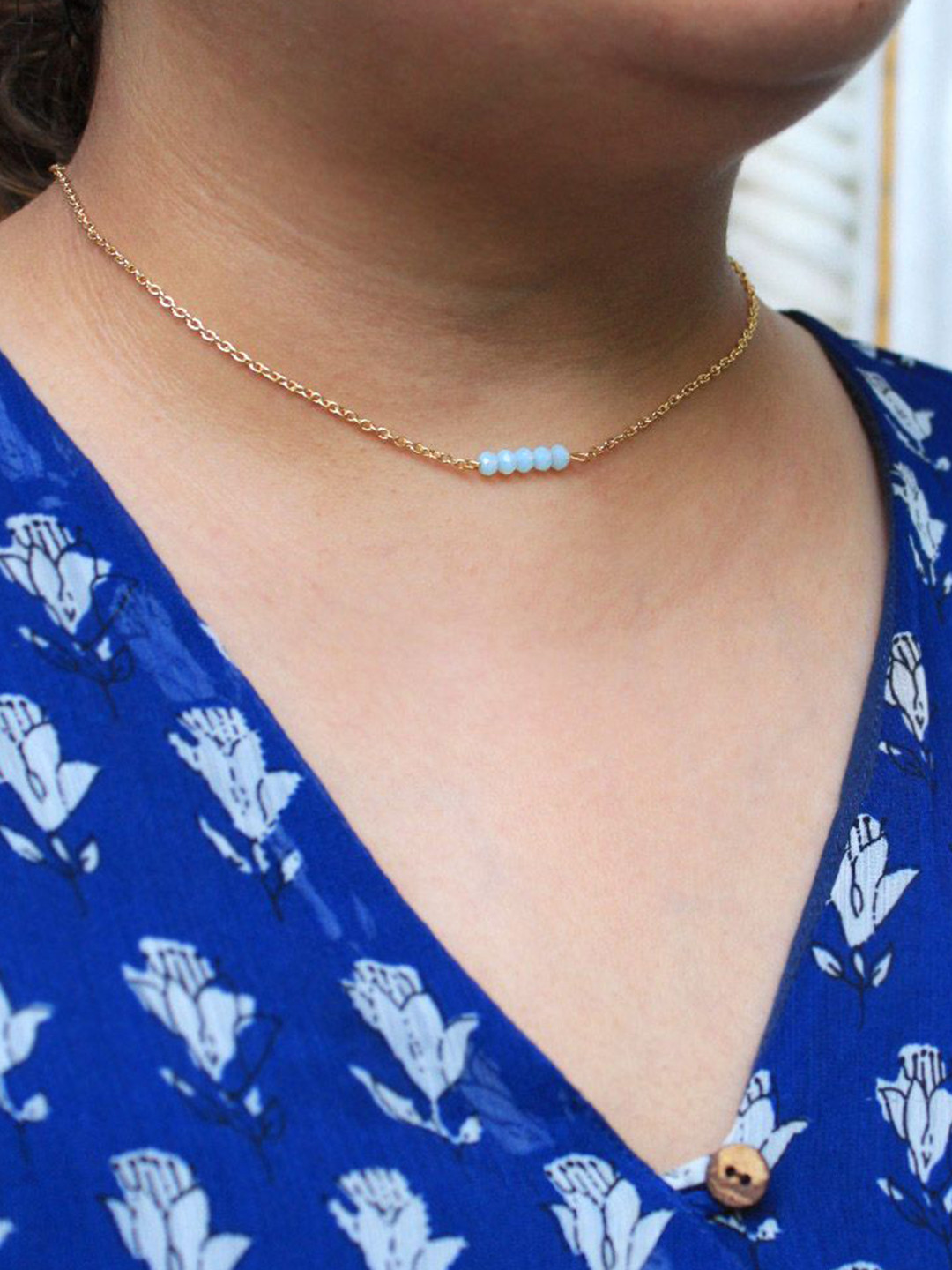 BeAbhika Women Gold-Plated Bar Choker Necklace