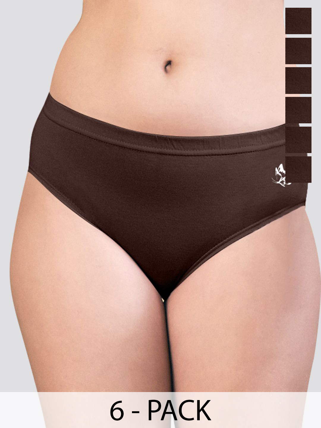 Kalyani Eve Pack Of 6 Mid-Rise Anti-Odour Hipster Briefs