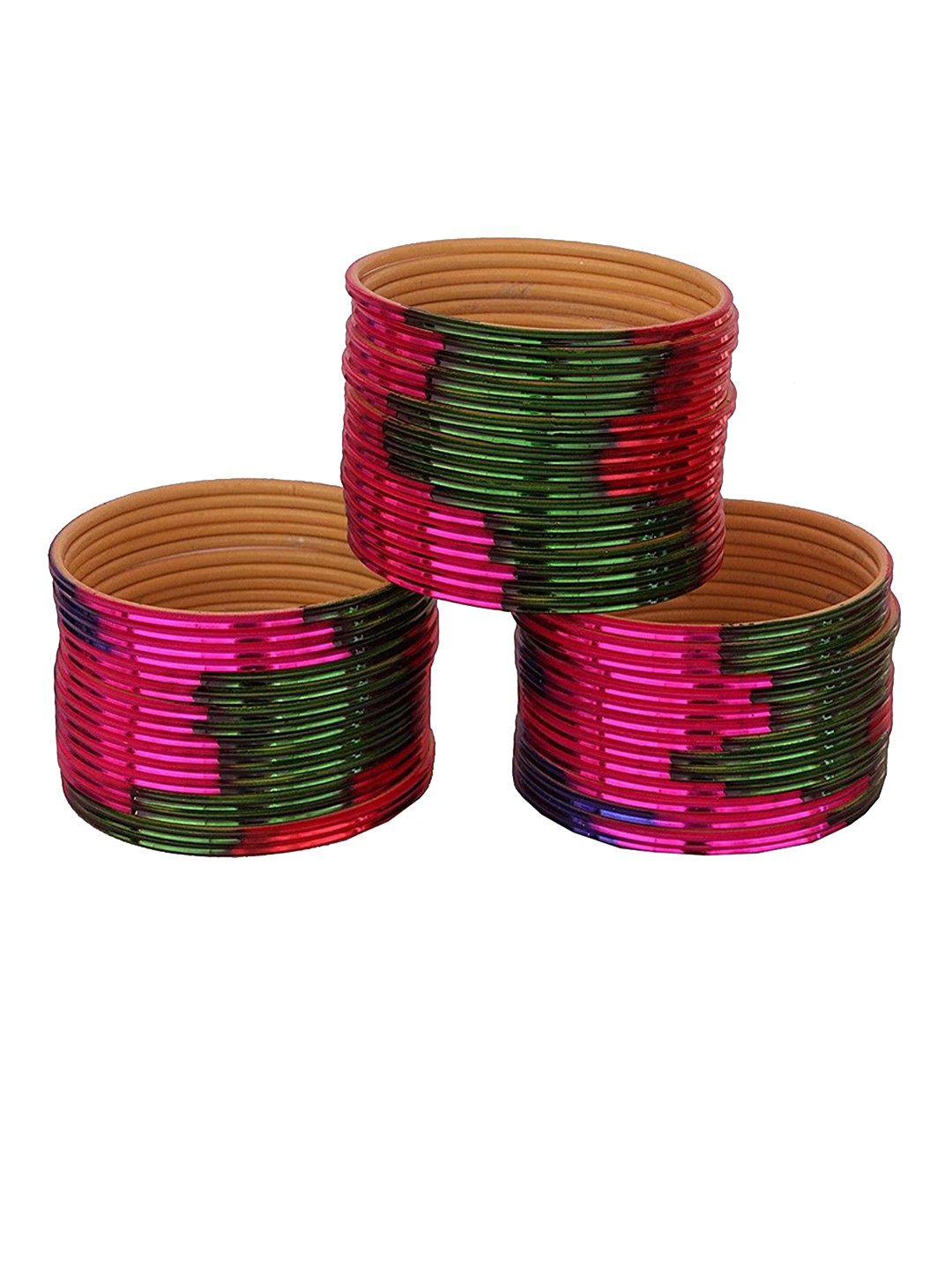 T4 JEWELS Set Of 48 Glossy Finished Metal Bangles