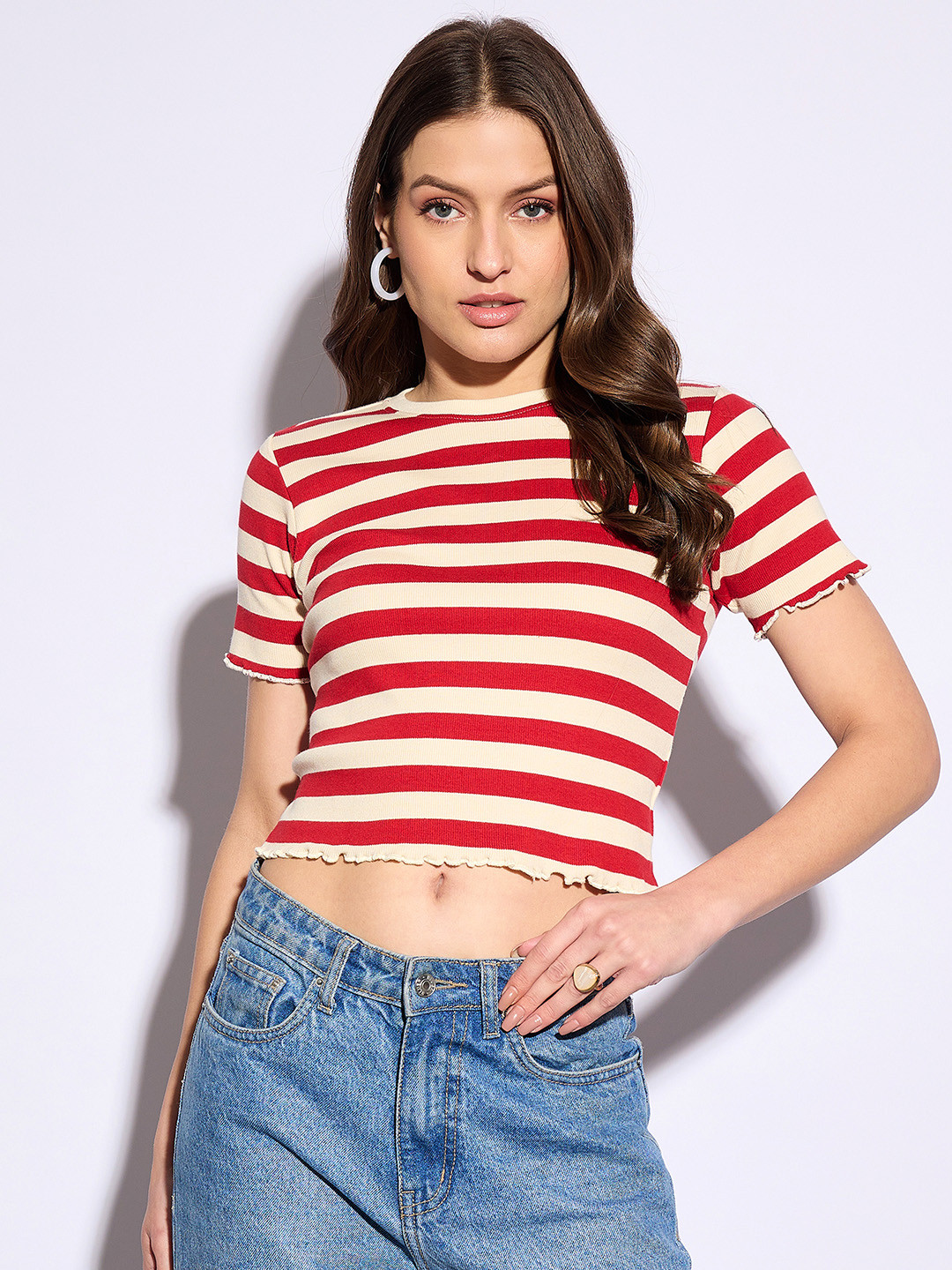 CORSICA Candy Striped Crop Top