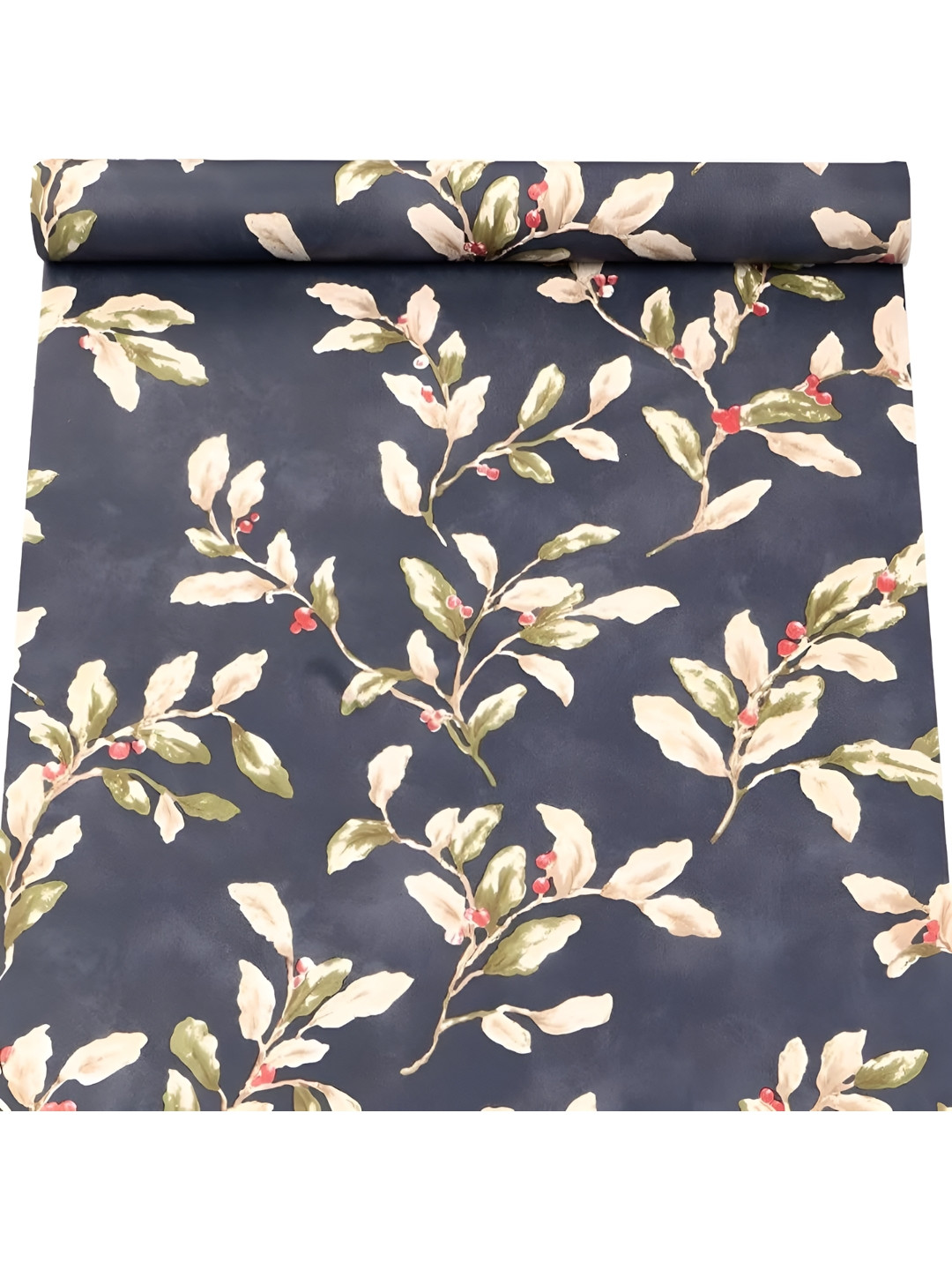 INDIAN ROYALS Navy blue & Green Floral Printed Self-Adhesive & Durable Wall Sticker