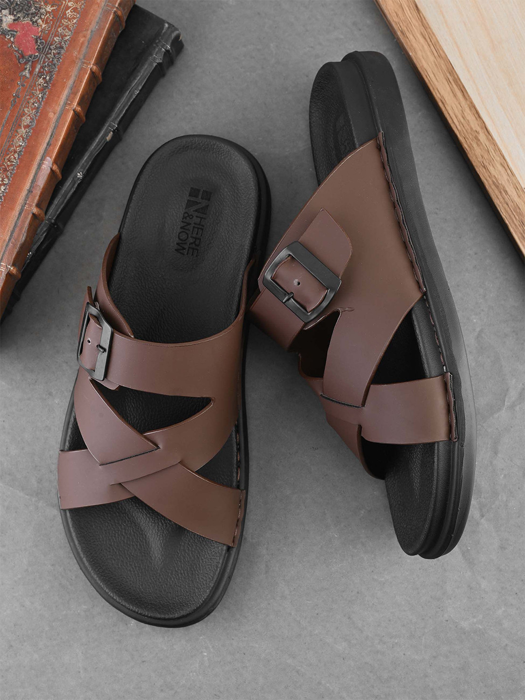 HERE&NOW Men Comfort Sandals With Buckles
