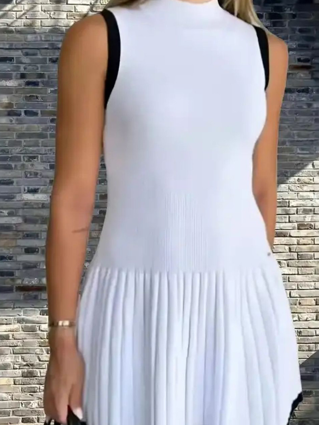 Miss Mosa By Akanksha  White Abby Luxe Short Knit Dress