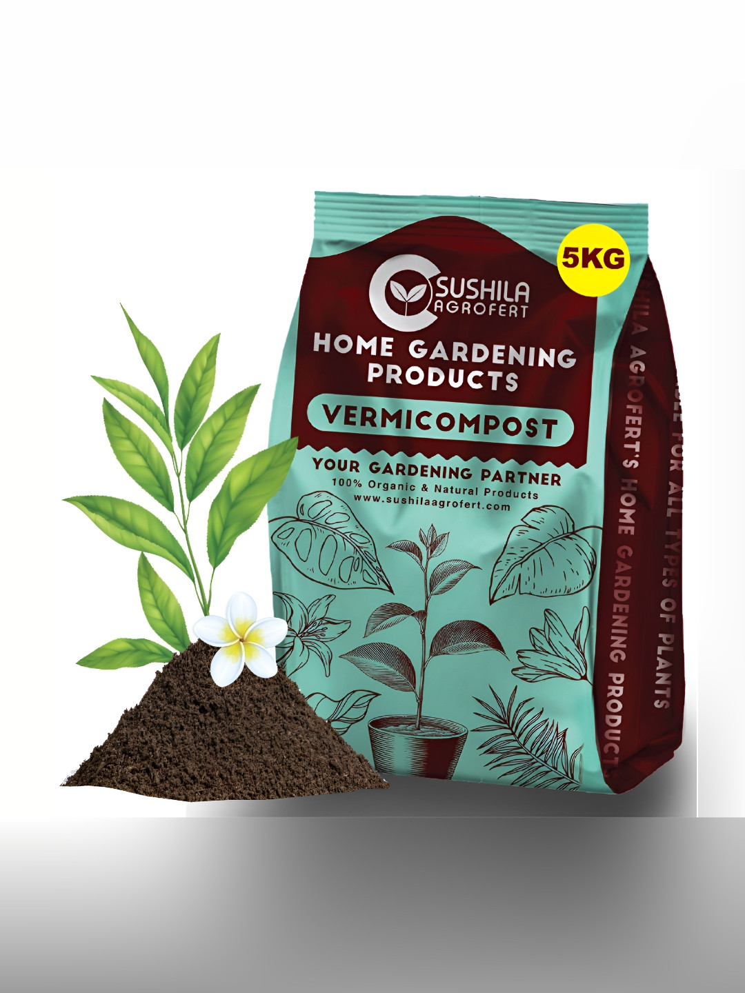 SUSHILA AGROFERT Brown 100% Natural Vermicompost Garden Accessories - 5 Kg