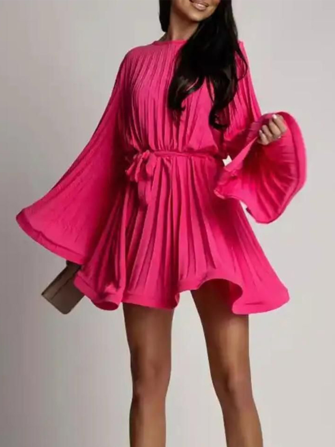 Miss Mosa By Akanksha  Pink Cathy Pleated Summer Dress