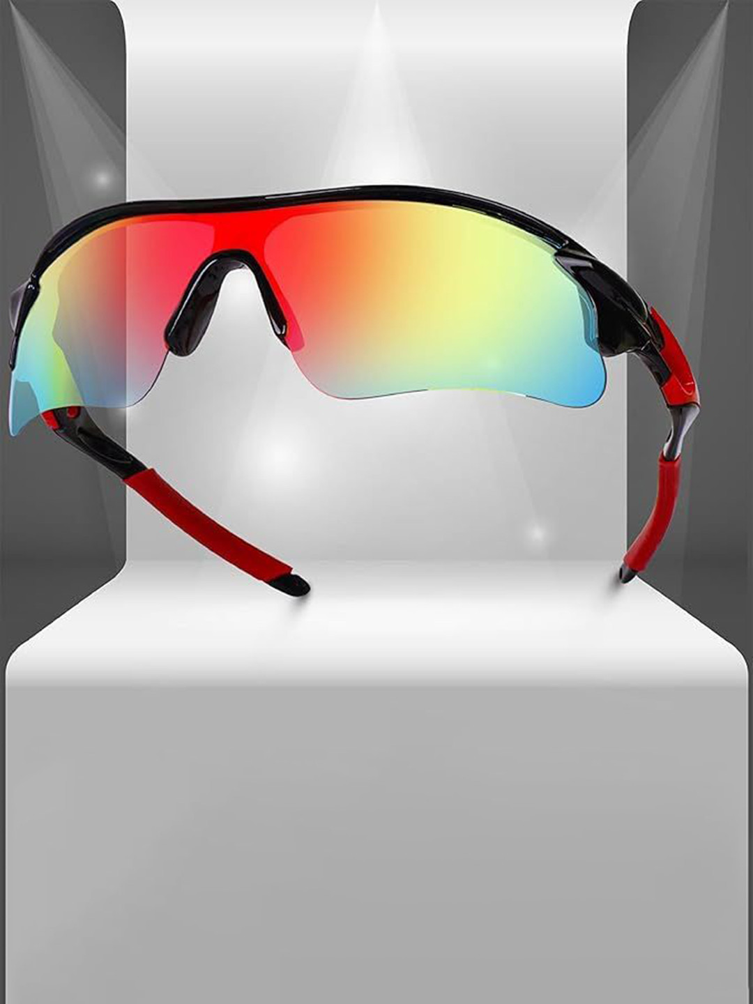 SPADEACES Unisex Mirrored Shield Sunglasses With Polarised and UV Protected Lens