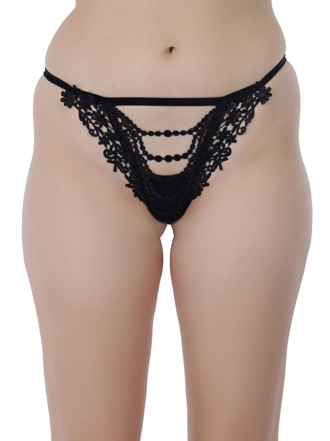 SELFCARE Low-Rise Minimal Coverage Floral Vine Patch Thong Briefs SN3601