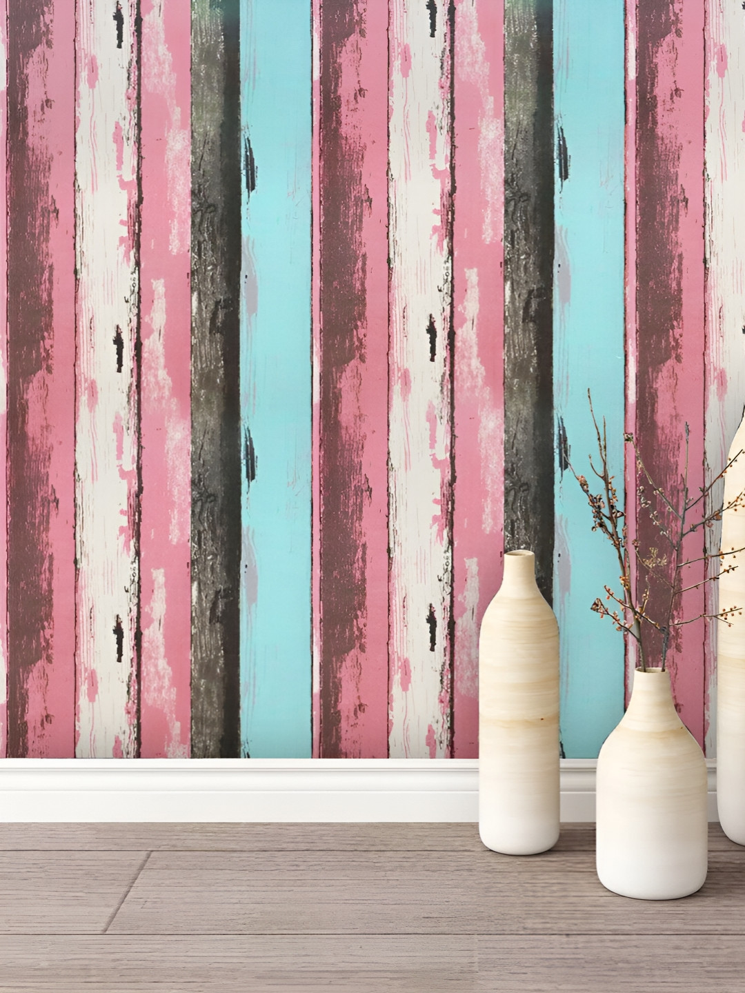 INDIAN ROYALS Blue & Pink Printed Self-Adhesive & Durable WallSticker