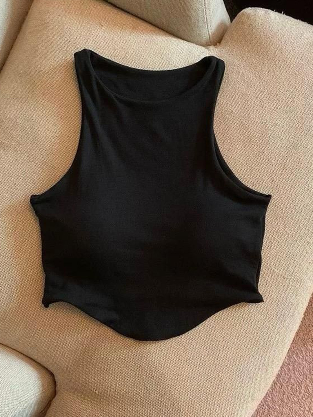 Miss Mosa By Akanksha  Women Black Zia Tank Top With Inbuilt Bra