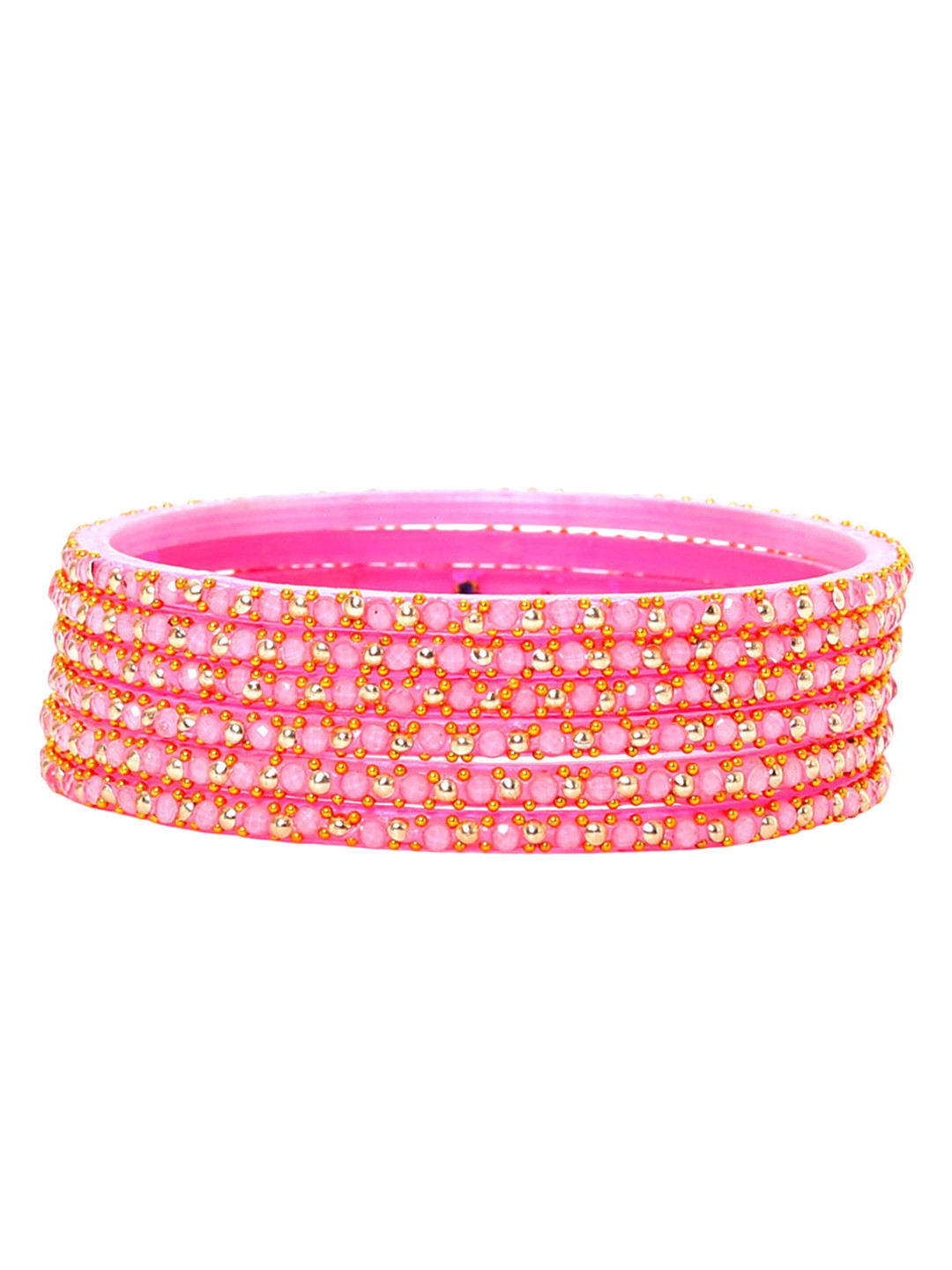KOTTIAR CREATIONS Set Of 12 Glass Stone Studded Bangles
